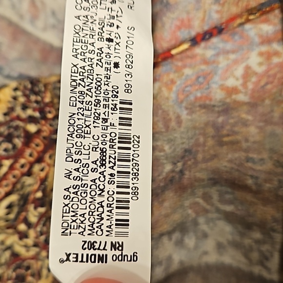 💕ZARA💕 Printed Midi Dress 8913/829 ~ Brick Multi-Color Abstract Print Small - Picture 13 of 15